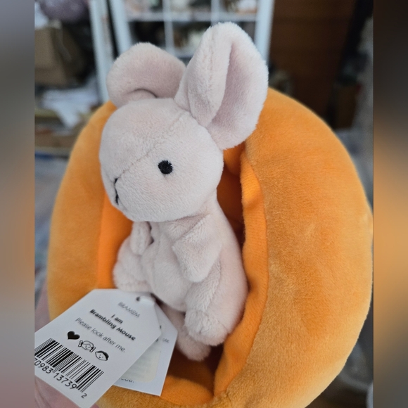 Jellycat Brambling Mouse in Pumpkin 6x6" Soft and Plush BNWT Authentic - Picture 5 of 6